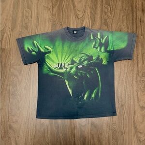 1996 DATED! Taz Space Jam Collection Looney Tunes Green Warner Bros Graphic Tee